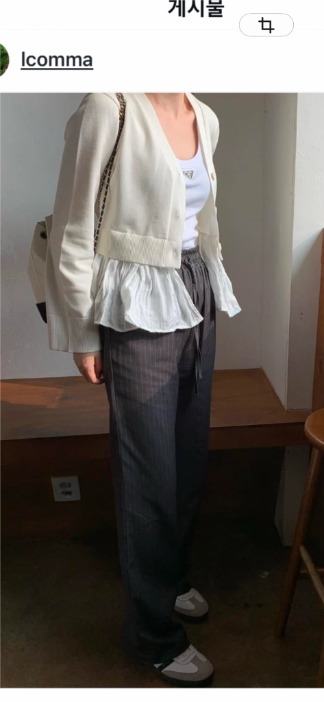 새상품 엘콤마 봄가을 가디건 팬츠 셋업 m 이미지