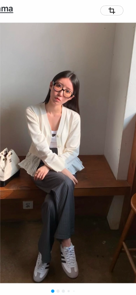 새상품 엘콤마 봄가을 가디건 팬츠 셋업 m 이미지