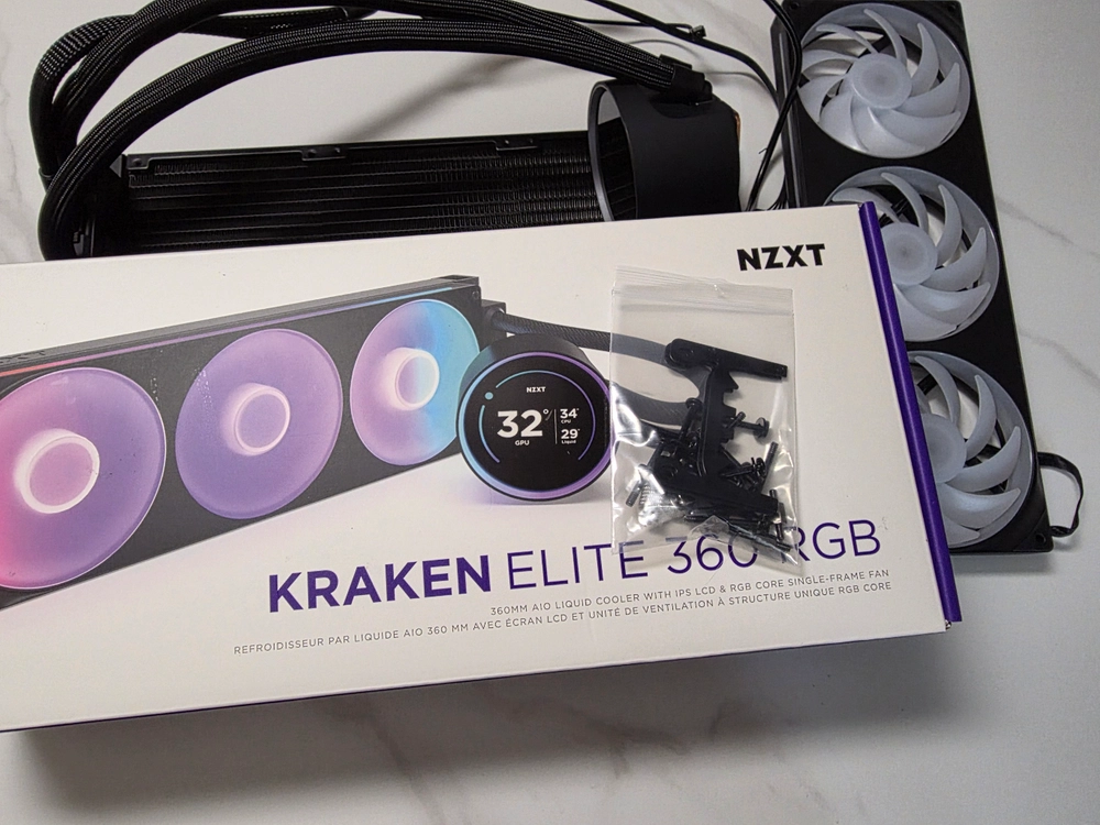 NZXT KRAKEN ELITE V2 360 RGB 블랙 CPU쿨러 수랭쿨러 이미지