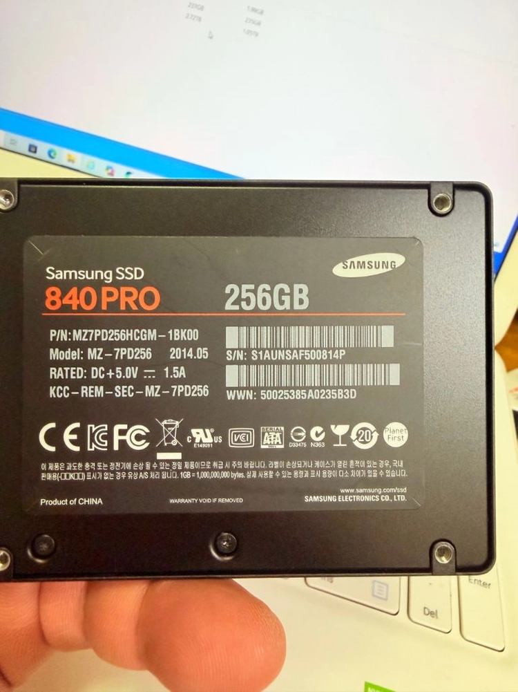삼성전자,SSD,256기가,840PRO,건강상태굿,MZ-7PD256,정품,SATA 이미지