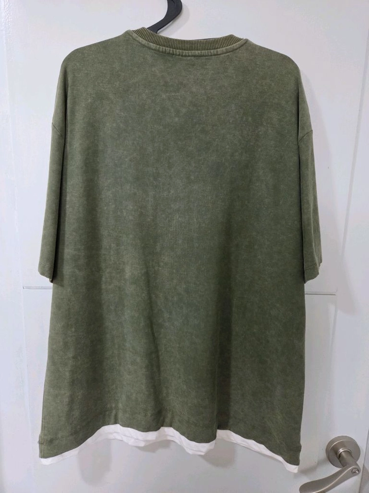 ZARA MAN 워싱 포켓 반팔 티셔츠 XL 남성셔츠 이미지
