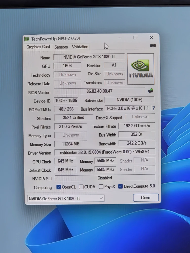 Emtek GTX1080Ti 제트스트림 11g 이미지