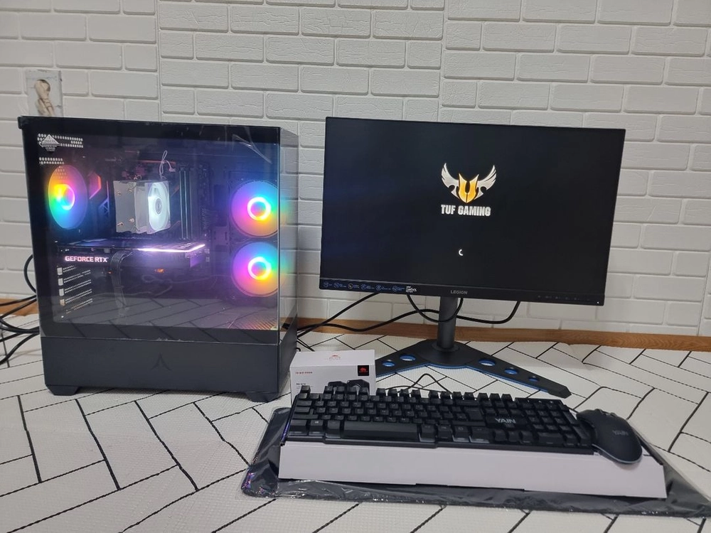 게이밍 컴퓨터 팝니다.고사양 풀세트.롤.발로란트.옵치.피시.PC.스팀.배그 5600x+RTX3060ti FHD240 이미지