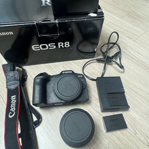 캐논 풀프레임 EOS R8 풀박스 + rf 50mm f 1.8 + 렌즈 필터 2종