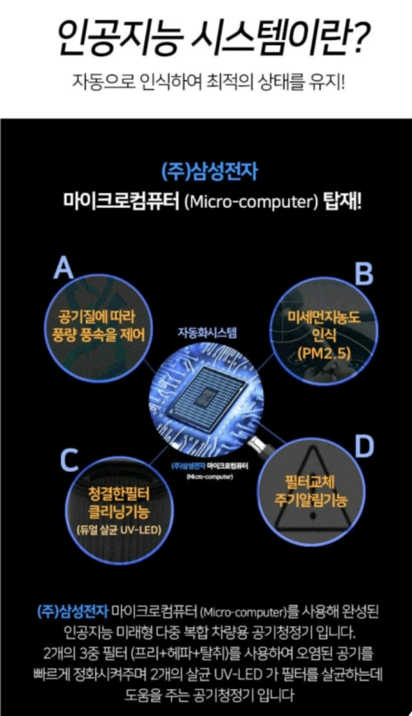 미사용 차량용 AI 공기청정기 이미지