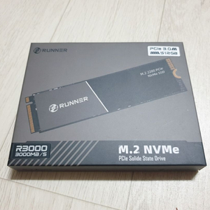 Runner R3000 512GB Gen3 NVMe SSD (미개봉 새제품) 이미지