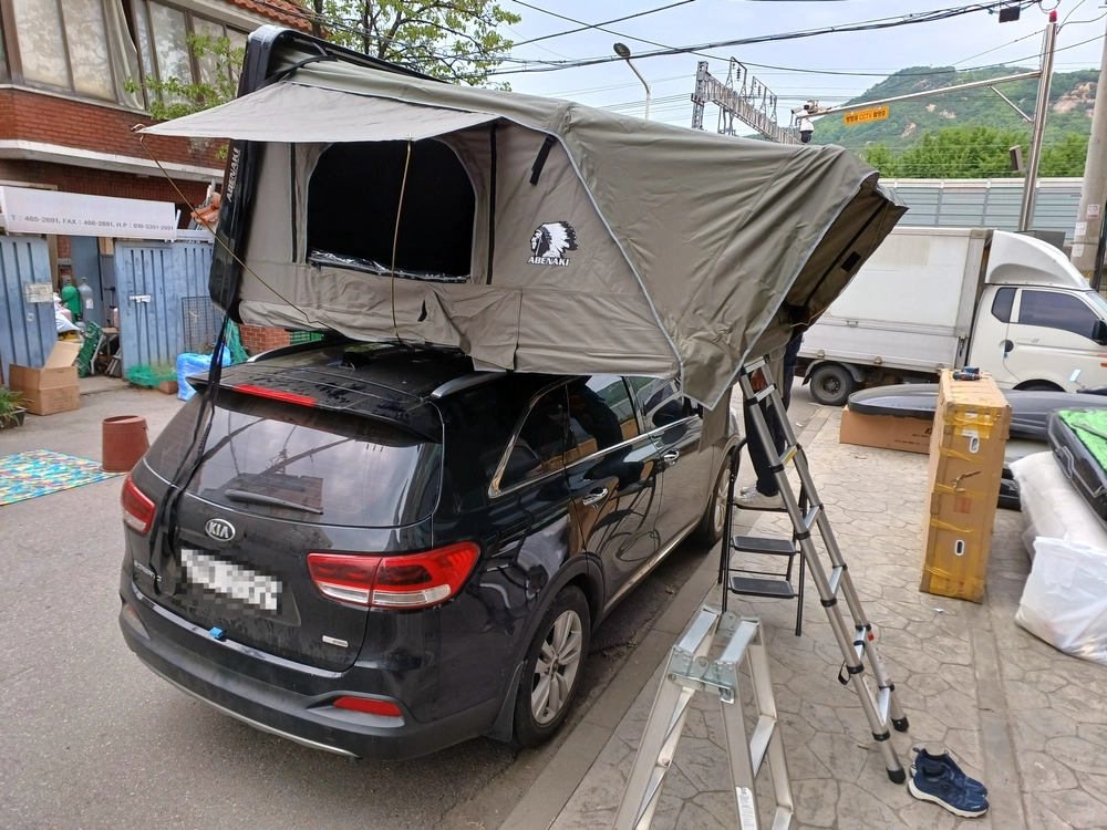 자동차검사 규제 풀림,아베나키 메세타 힐랜더 트랩오버랜드 루프탑텐트 어넥스 가로바 새제품 장착 이미지