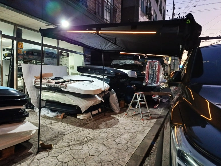 메세타 반자동 및 유일,코토어닝,트랩오버랜드 180도 경량 270도 어닝,렉스턴스포츠 및 pv5 저상루프랙 가로바, 이미지