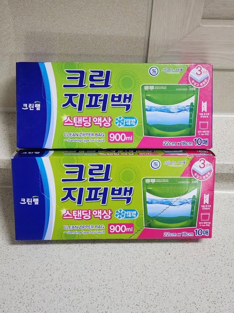 새상품/ 크린 지퍼백 스탠딩 액상 900ml /지퍼백 묶음 이미지