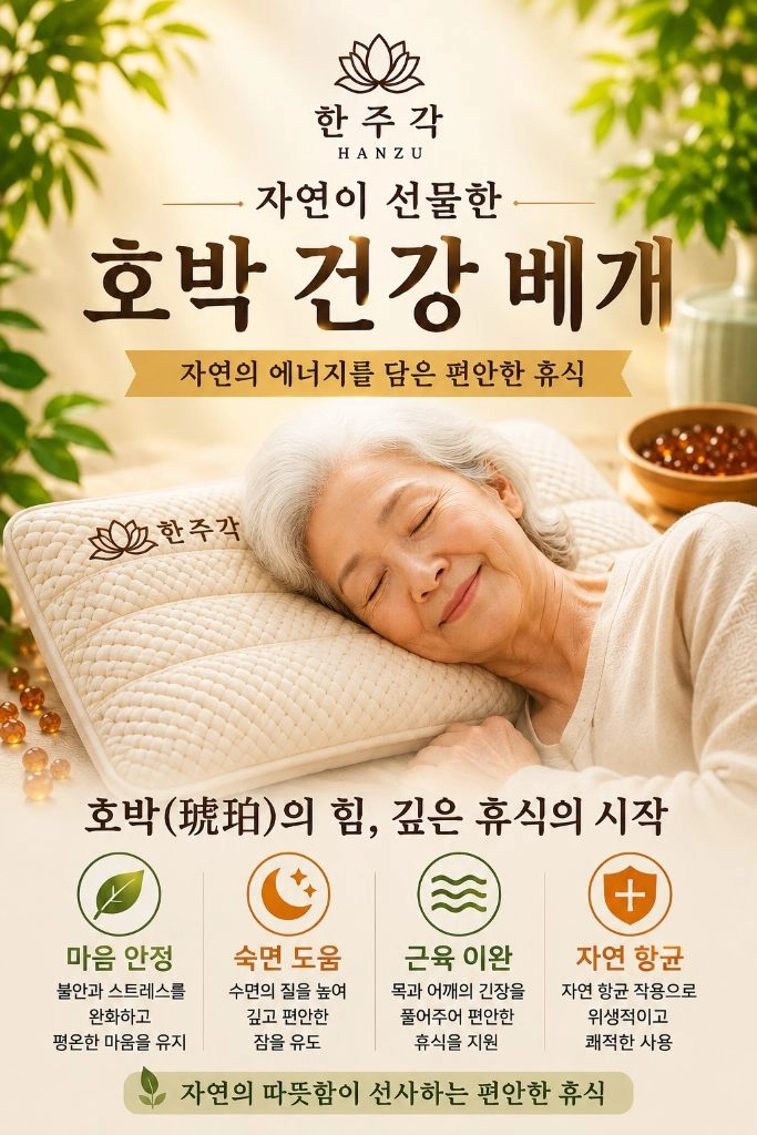 건강베개 천연 발트해 호박 Amber 이미지