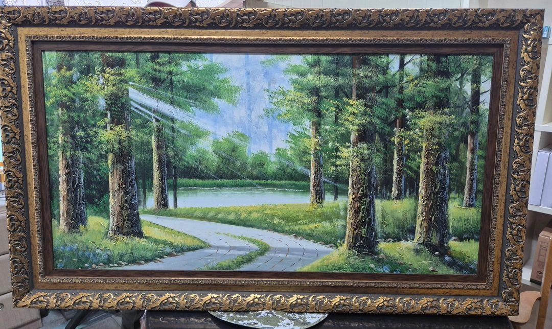 대형 고급 유화그림 숲속그림 천안직거래 이미지