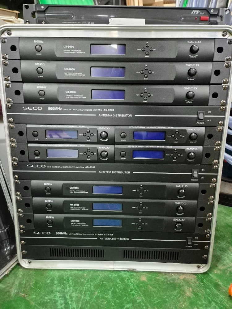 900MHz 대역 무선 마이크 수신기 및 안테나 분배기 시스템 풀세트 SECO / UX-9000 / AD-9500 이미지