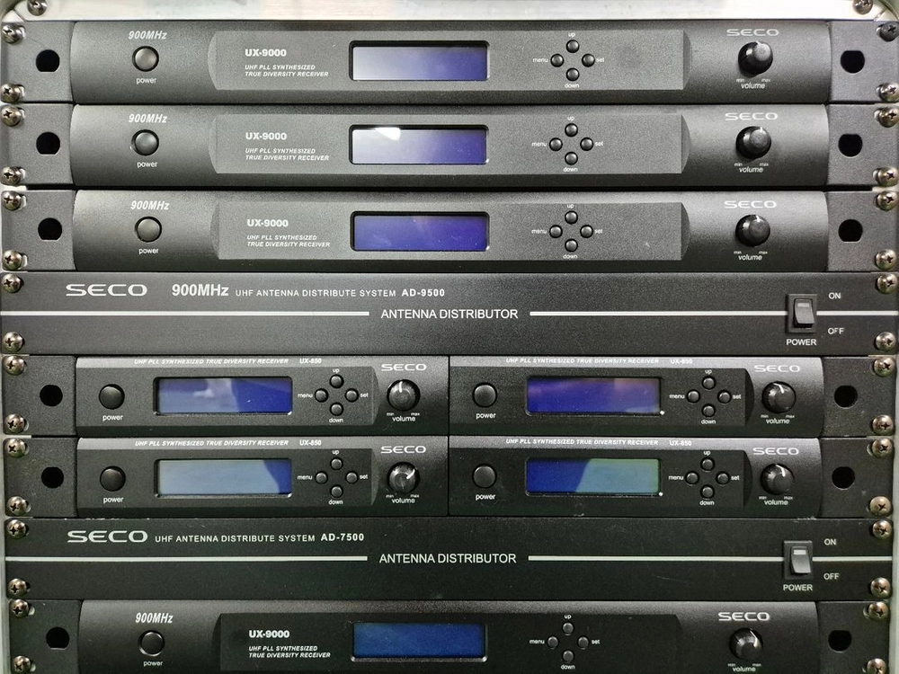 900MHz 대역 무선 마이크 수신기 및 안테나 분배기 시스템 풀세트 SECO / UX-9000 / AD-9500 이미지