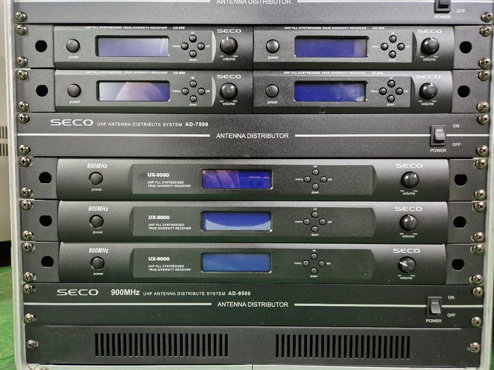 900MHz 대역 무선 마이크 수신기 및 안테나 분배기 시스템 풀세트 SECO / UX-9000 / AD-9500 이미지