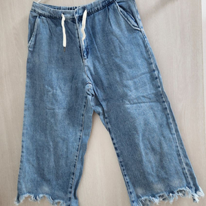 ZARA 연청 컷팅 와이드 데님 팬츠 EUR 34 이미지