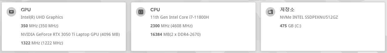 ASUS 17.3인치 RTX 3050Ti 게이밍 노트북 (상태 매우 좋음) 이미지