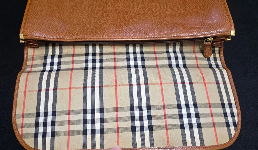 BURBERRY 빈티지 버버리 브라운 가죽 브리프케이스/서류가방 노바체크 이미지