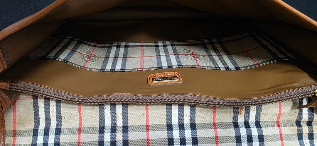 BURBERRY 빈티지 버버리 브라운 가죽 브리프케이스/서류가방 노바체크 이미지