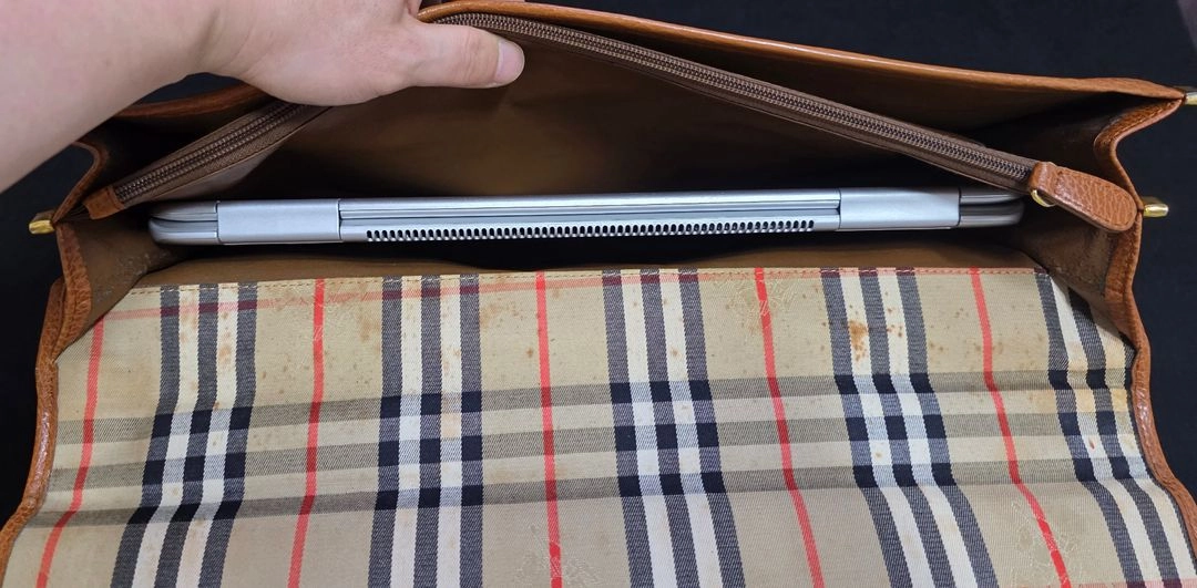 BURBERRY 빈티지 버버리 브라운 가죽 브리프케이스/서류가방 노바체크 이미지