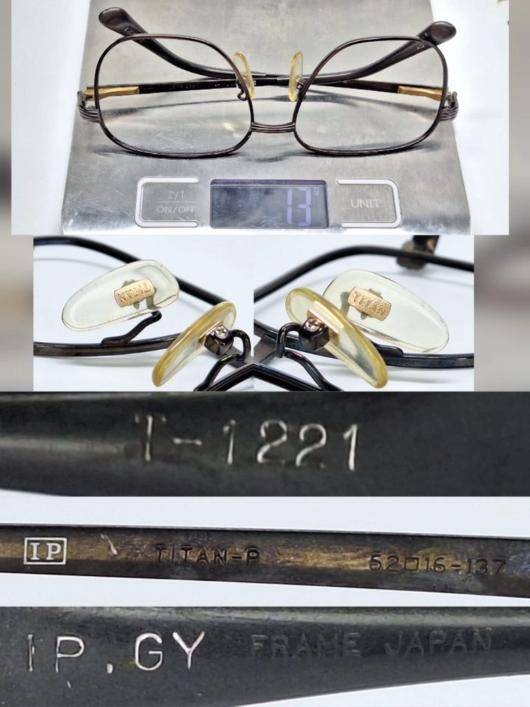 T-1221 IP.GY 스퀘어 안경테 52mm 일본 빈티지 데드스톡 미사용 클래식 레트로 패션 아메카지 올드머니 이미지