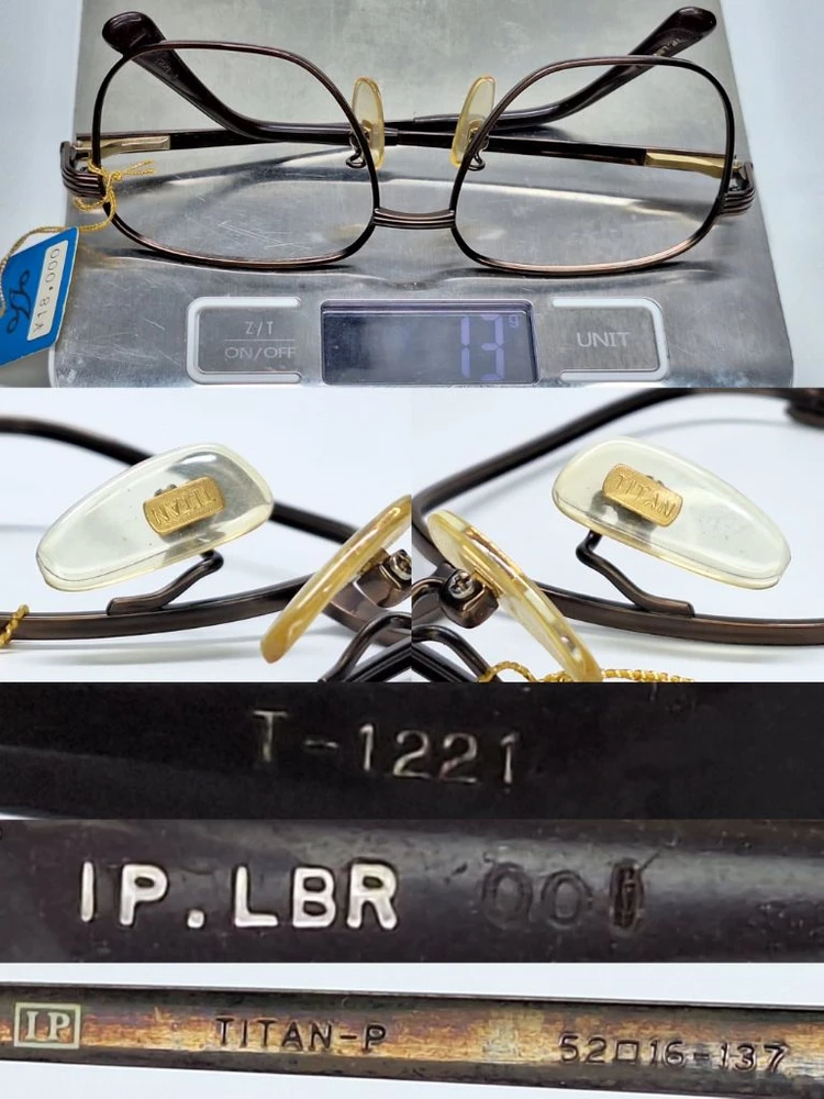 T-1221 IP.LBR 스퀘어 안경테 52mm 일본 빈티지 데드스톡 미사용 클래식 레트로 패션 아메카지 올드머니 이미지