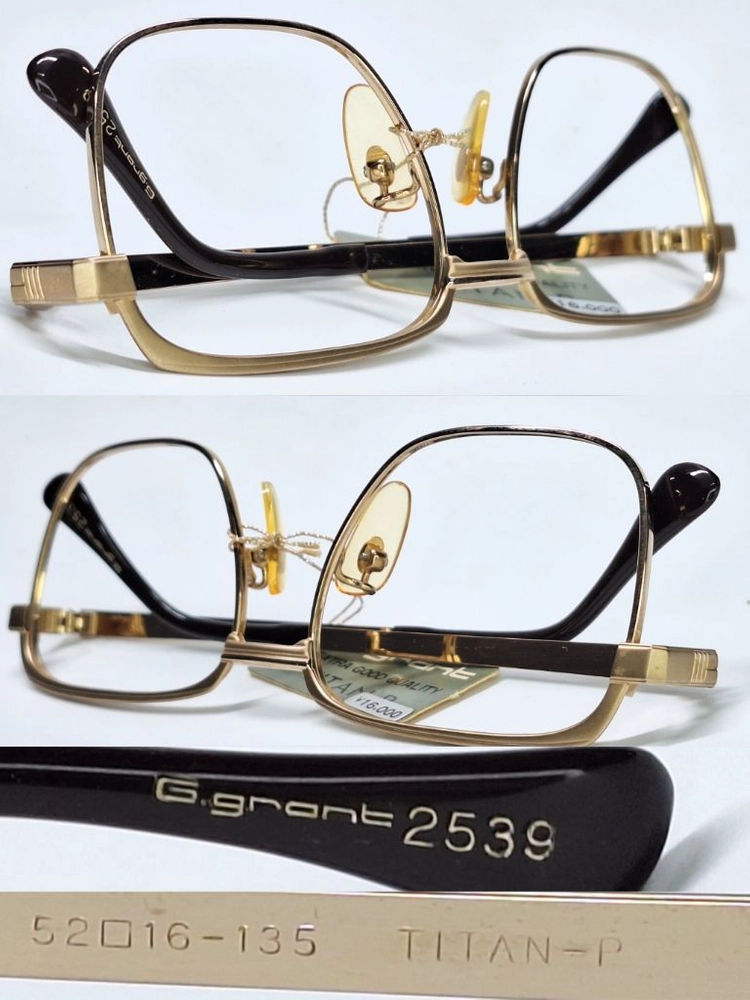 G.grant 2539 골드 스퀘어 안경테 52mm 일본 빈티지 수입 공방 사바에 레트로 클래식 패션 아이웨어 복고 이미지