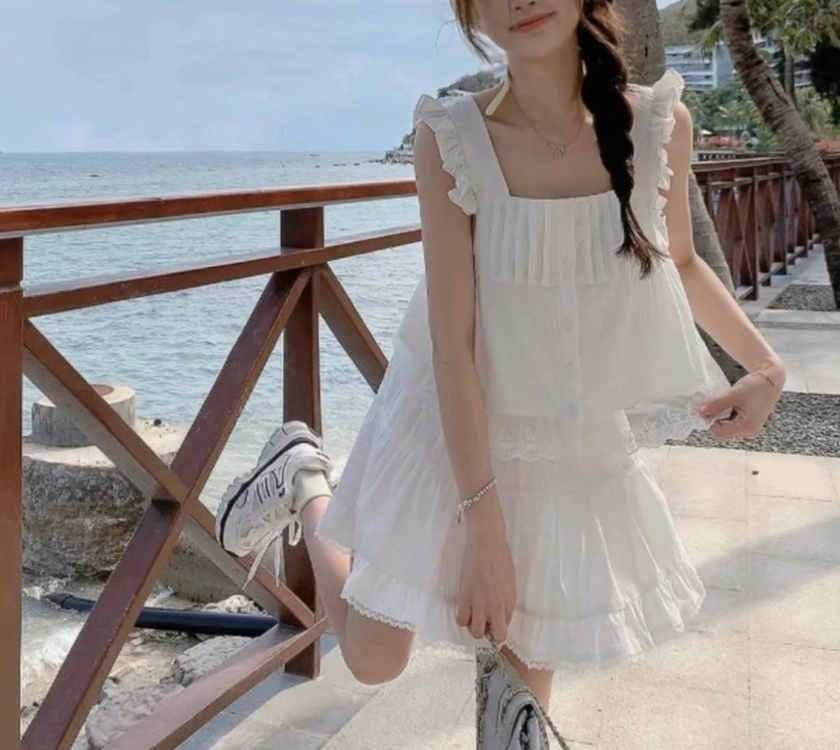 레이스 밴딩 스커트 이미지