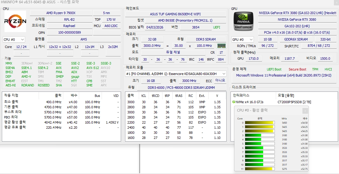 [PC] 7900X + RTX 3080 / 고성능 게이밍,영상편집,3D작업용 PC 이미지
