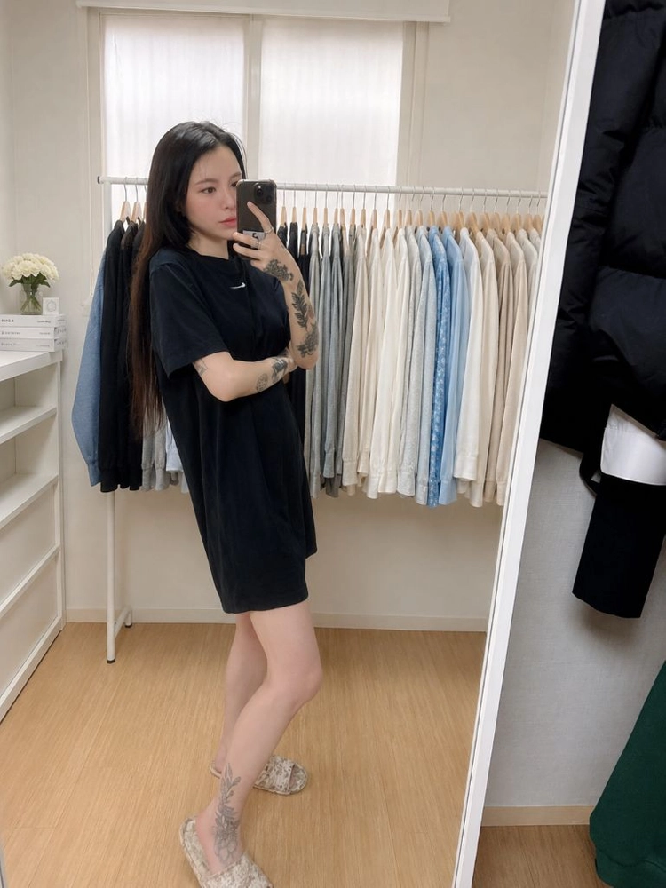 나이키 여성 블랙 반팔 원피스 XS 이미지