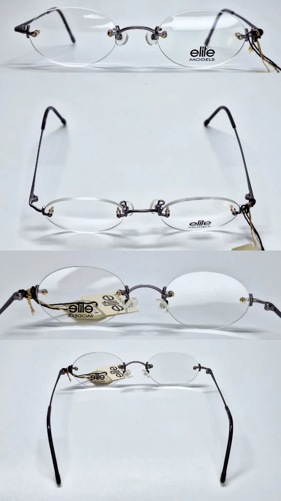 ELITE MOEDLS 8527 퍼플 무테 안경테 48mm 오벌형 긱시크 일본 빈티지 데드스톡 레트로 복고 아메카지 이미지