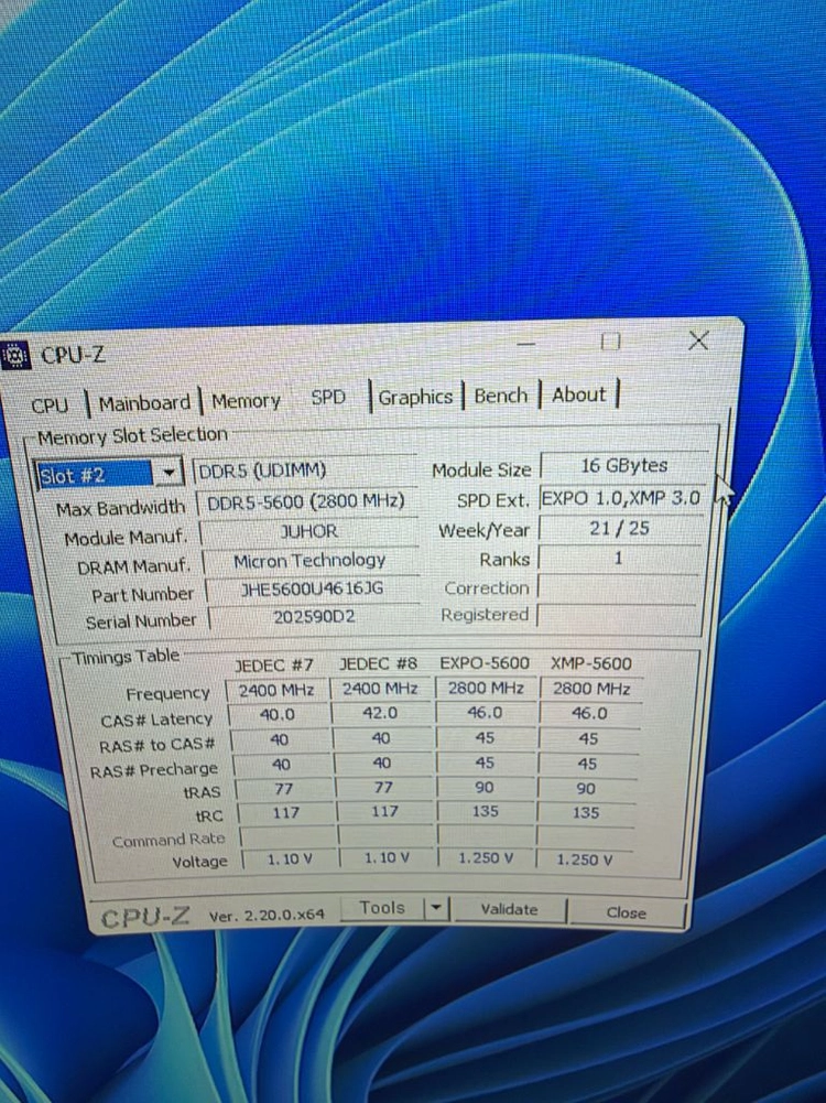 마이크론 juhor ddr5 5600 16gb x2 32gb 화이트 램 팝니다 이미지