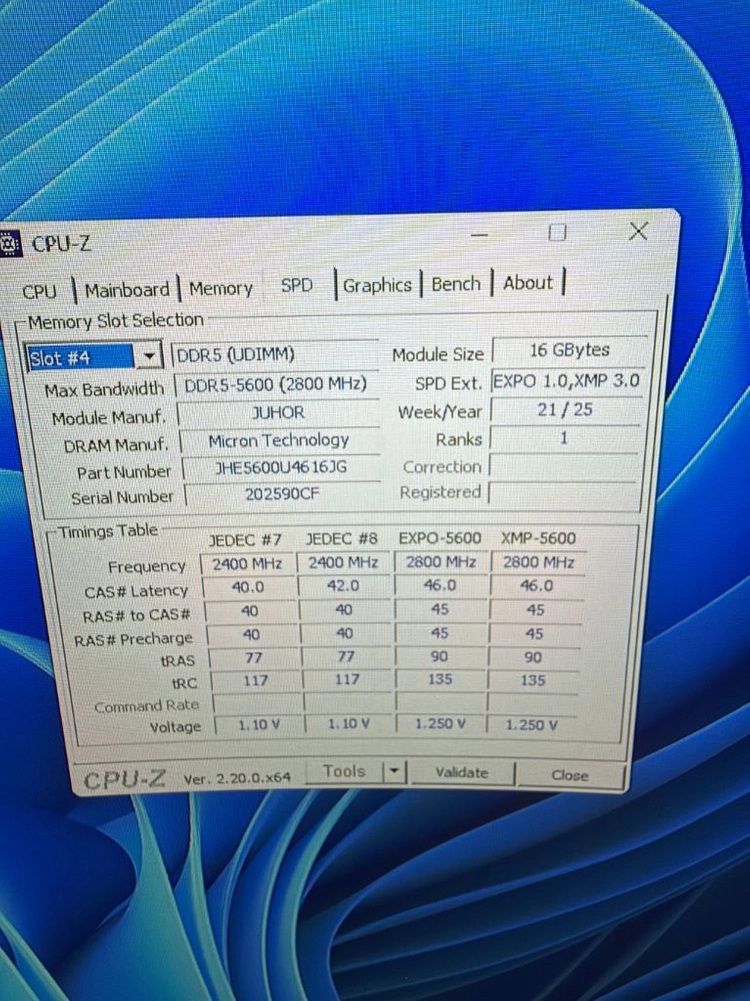 마이크론 juhor ddr5 5600 16gb x2 32gb 화이트 램 팝니다 이미지