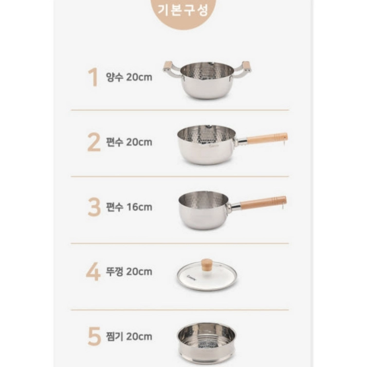 포시케바인 스테인리스 냄비 5종 세트(새상품) 이미지
