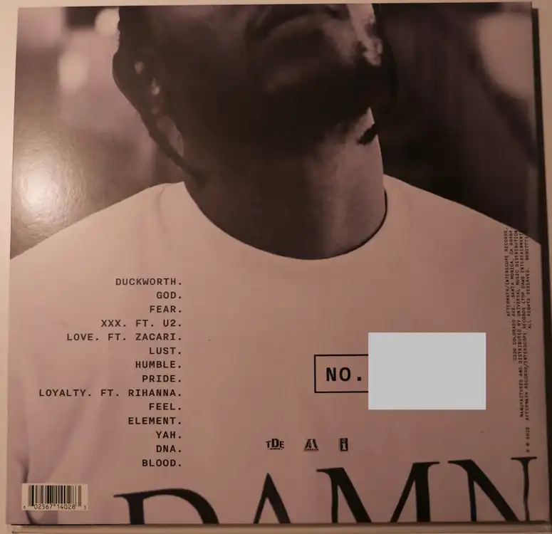 [LP] 켄드릭 라마 - Damn Collectors Edition (2018 미국 한정반 넘버링, 클리어바이닐) 이미지