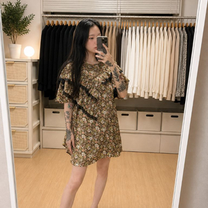 스타일난다 플라워 프릴 레이스 미니원피스 이미지