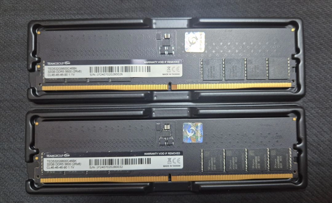 새제품급) 팀그룹 DDR5 64GB 32GB 2장 5600MHz 하이닉스 A다이 국내 정품 - 안심되는 중고거래