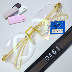 5g 초경량 NEO FLEX N-302-1 무테 안경테 55mm 옐로우 일본 빈티지 데드스톡 미사용 레트로 패션 이미지