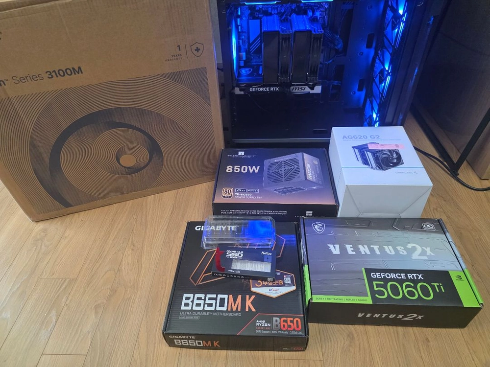 AMD 라이젠 9600x, rtx5060ti 등 컴퓨터 본체 판매 이미지