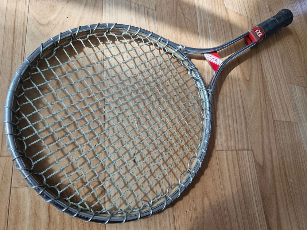 WILSON 윌슨 T3000 빈티지 테니스 금속 라켓 + 가방 이미지