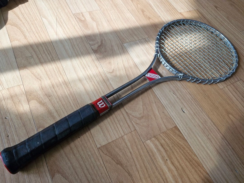 WILSON 윌슨 T3000 빈티지 테니스 금속 라켓 + 가방 이미지