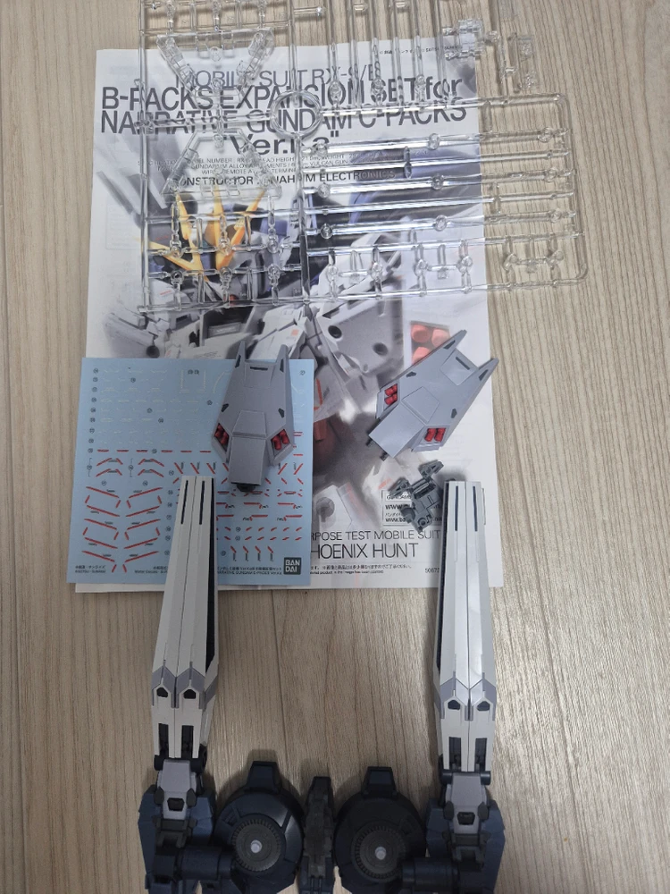 MG F90 3 클러스터 건담 + 미션팩 X 타입 가조립.MG 네러티브 건담 C팩 버카 + 네러티브 건담 전용 B팩 이미지