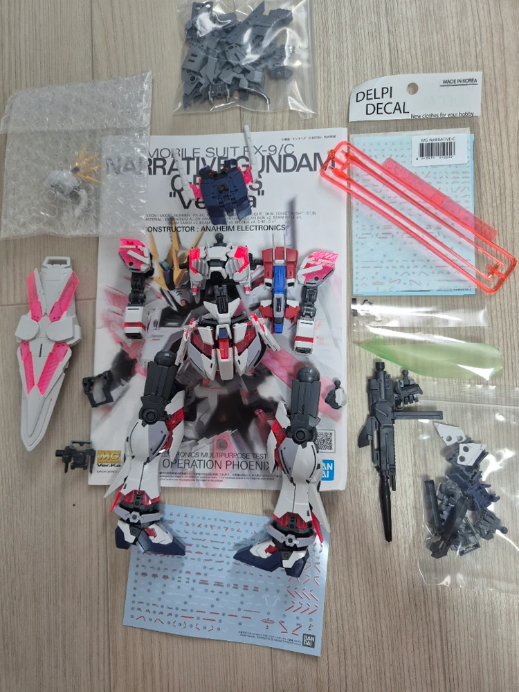 MG F90 3 클러스터 건담 + 미션팩 X 타입 가조립.MG 네러티브 건담 C팩 버카 + 네러티브 건담 전용 B팩 이미지