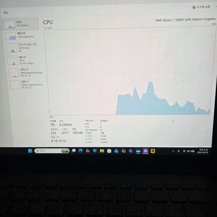 아수스비보북프로14x Oled 5800h 16g rtx3050 이미지