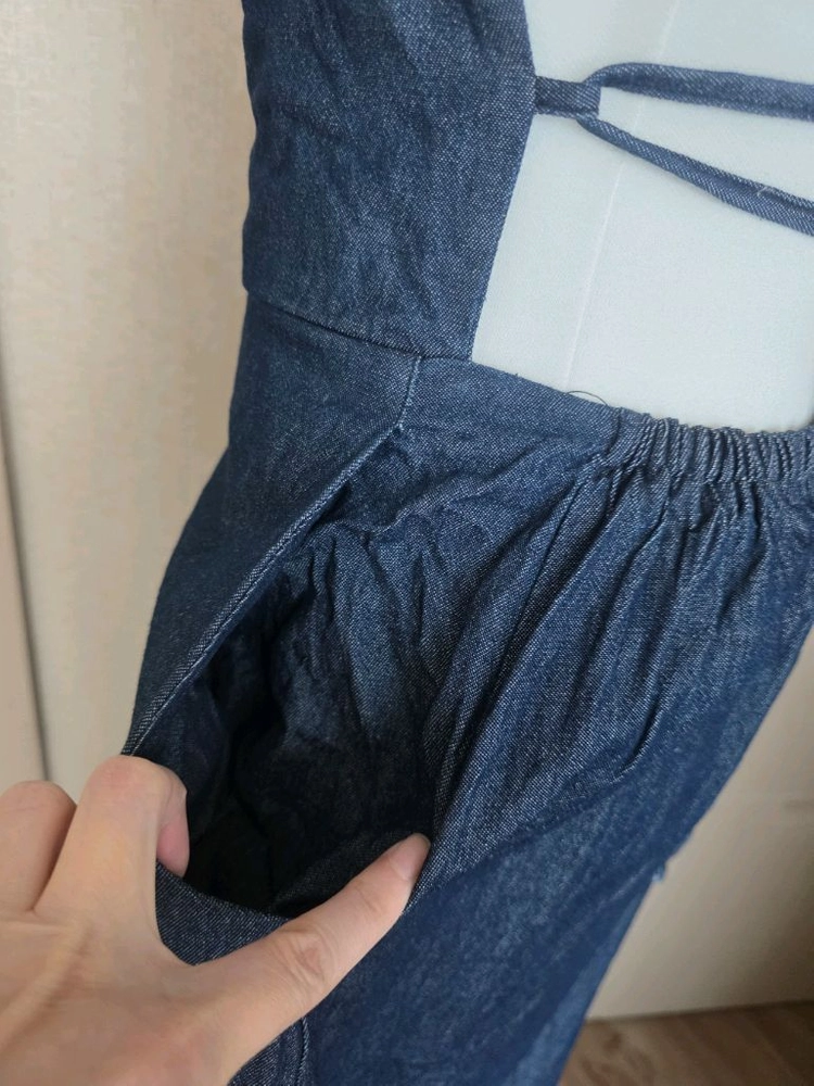 데님 롱 원피스 이미지