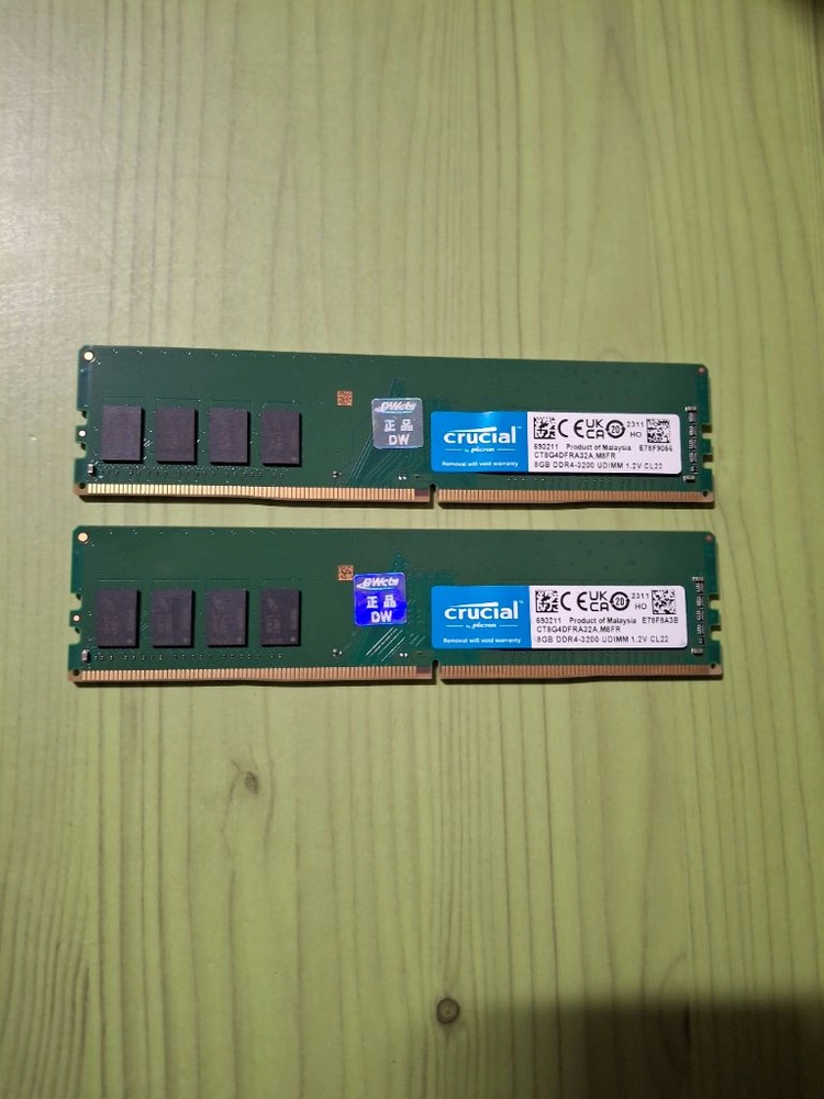 보증O) 크루셜 DDR4 3200 16GB(8 x 2) 램 메모리 이미지
