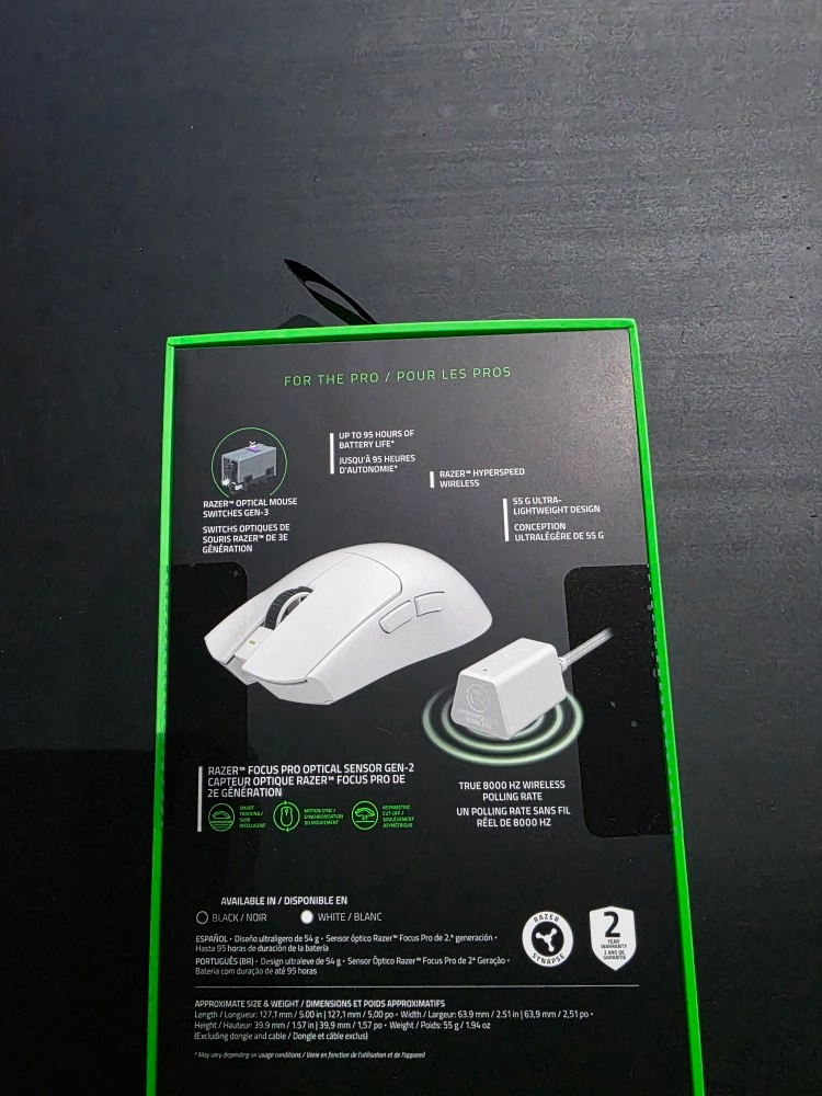 [새상품] 레이저 바이퍼 v3 pro 화이트 무선 게이밍 마우스 이미지