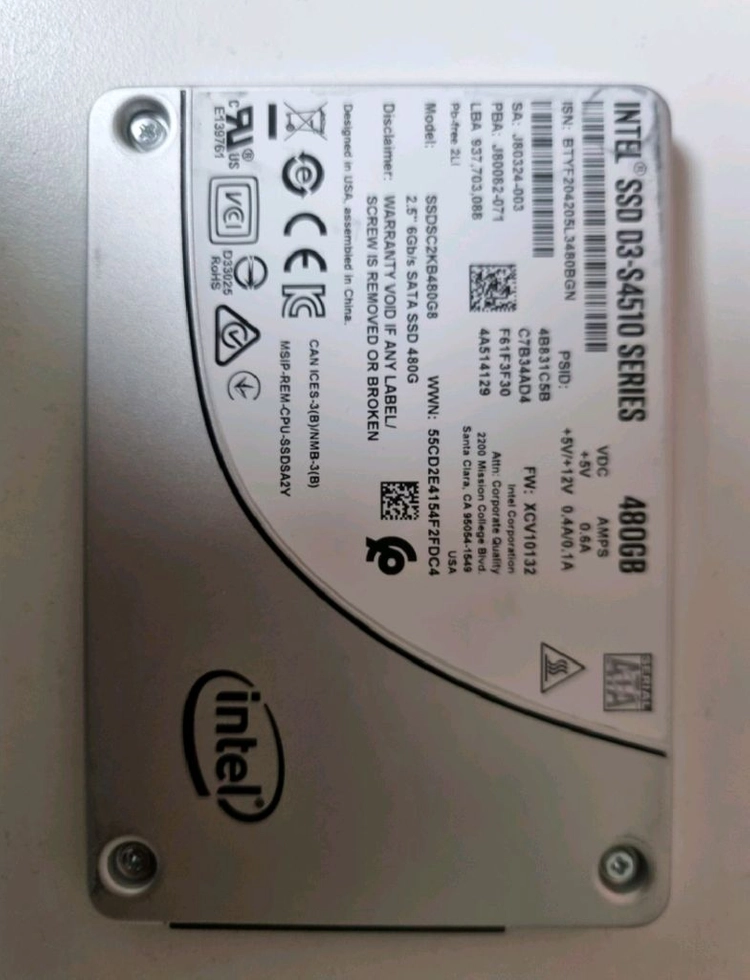 인텔 SSD D3-S4510 Series 480GB 이미지
