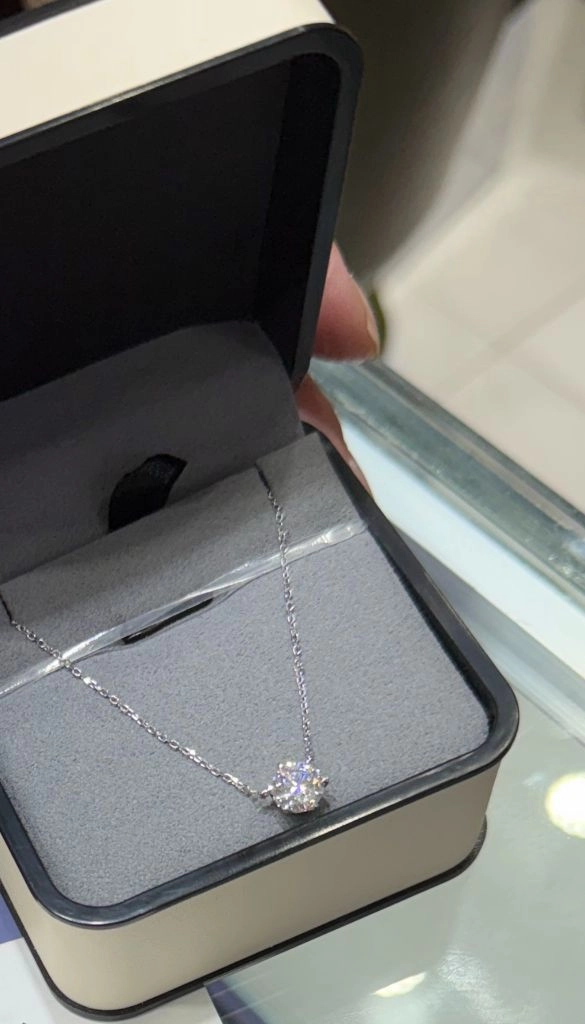 14k 1캐럿 모이사나이트 랩다이아 그로운 다이아몬드 목걸이 이미지