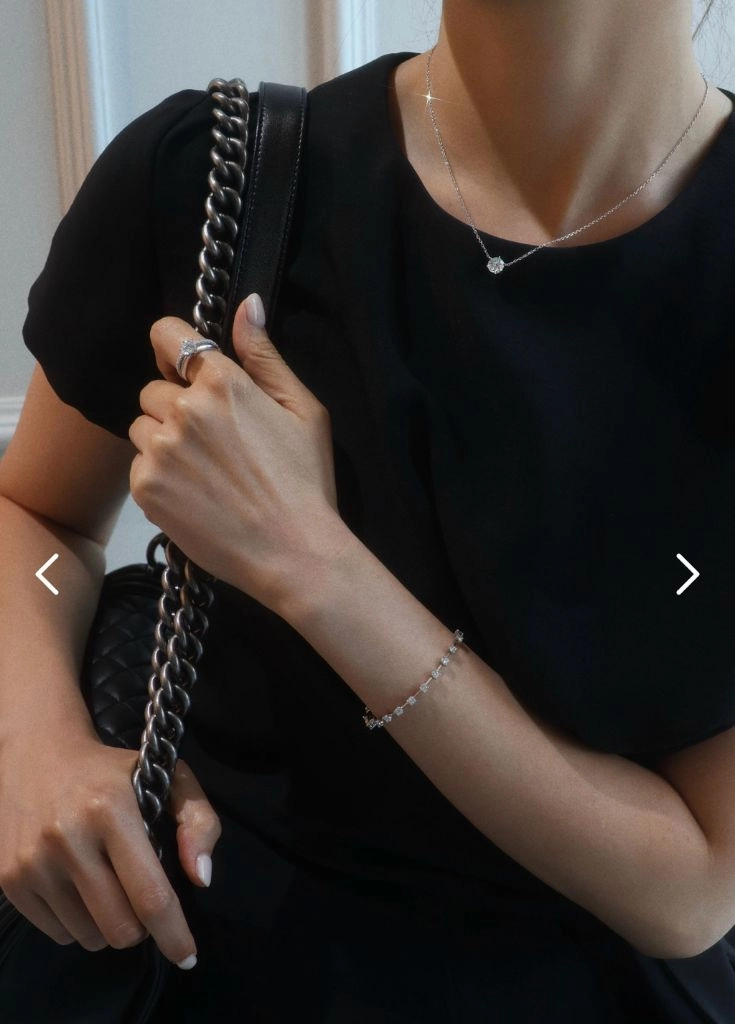 14k 1캐럿 모이사나이트 랩다이아 그로운 다이아몬드 목걸이 이미지