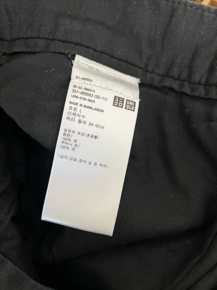 유니클로 블랙 치노 쇼츠팬츠 (L) 이미지